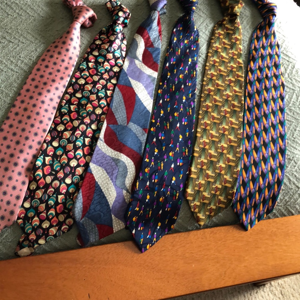 6 💯 % SILK FASHION TIES, Italiano to Jerry Garcia
